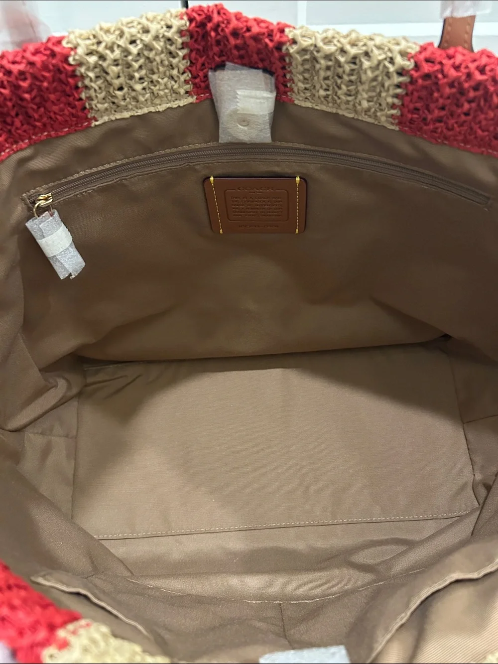 Coach (NWT) City Tote Bag With Stripes And Cherry Charm - Picture 11 of 16